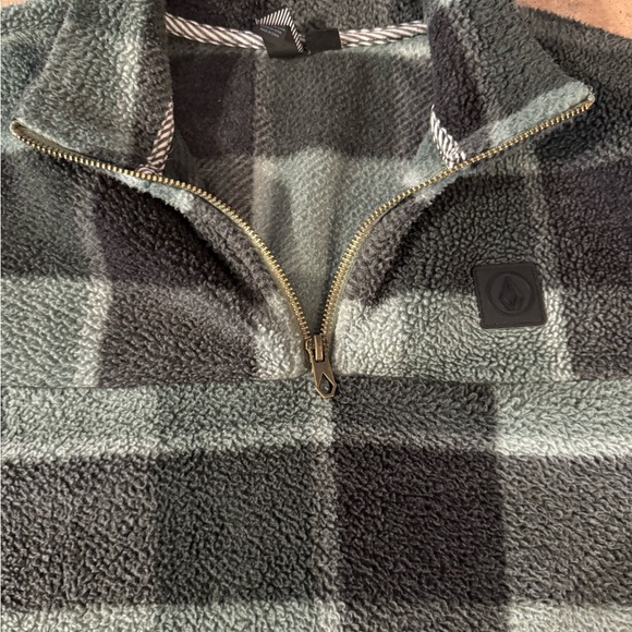 Volcom Green and Black Zip Up Sweater - Picture 3 of 7